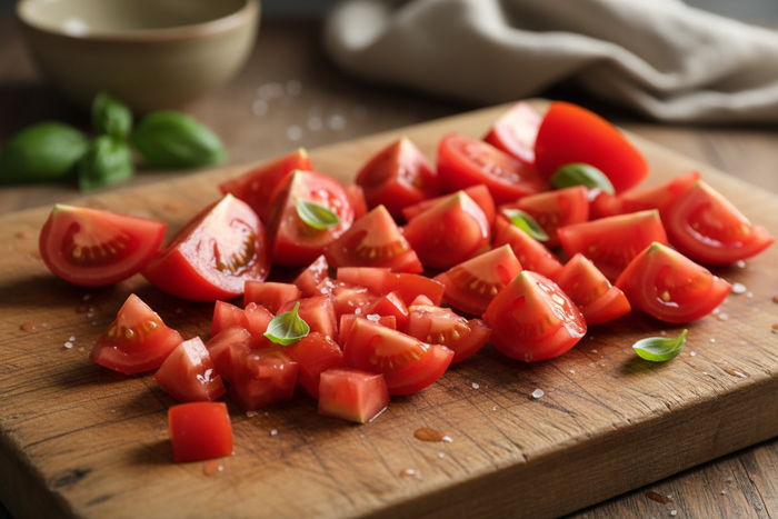 fresh tomatoes chopped up