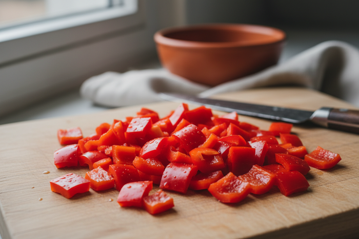freshly chopped red capsicum